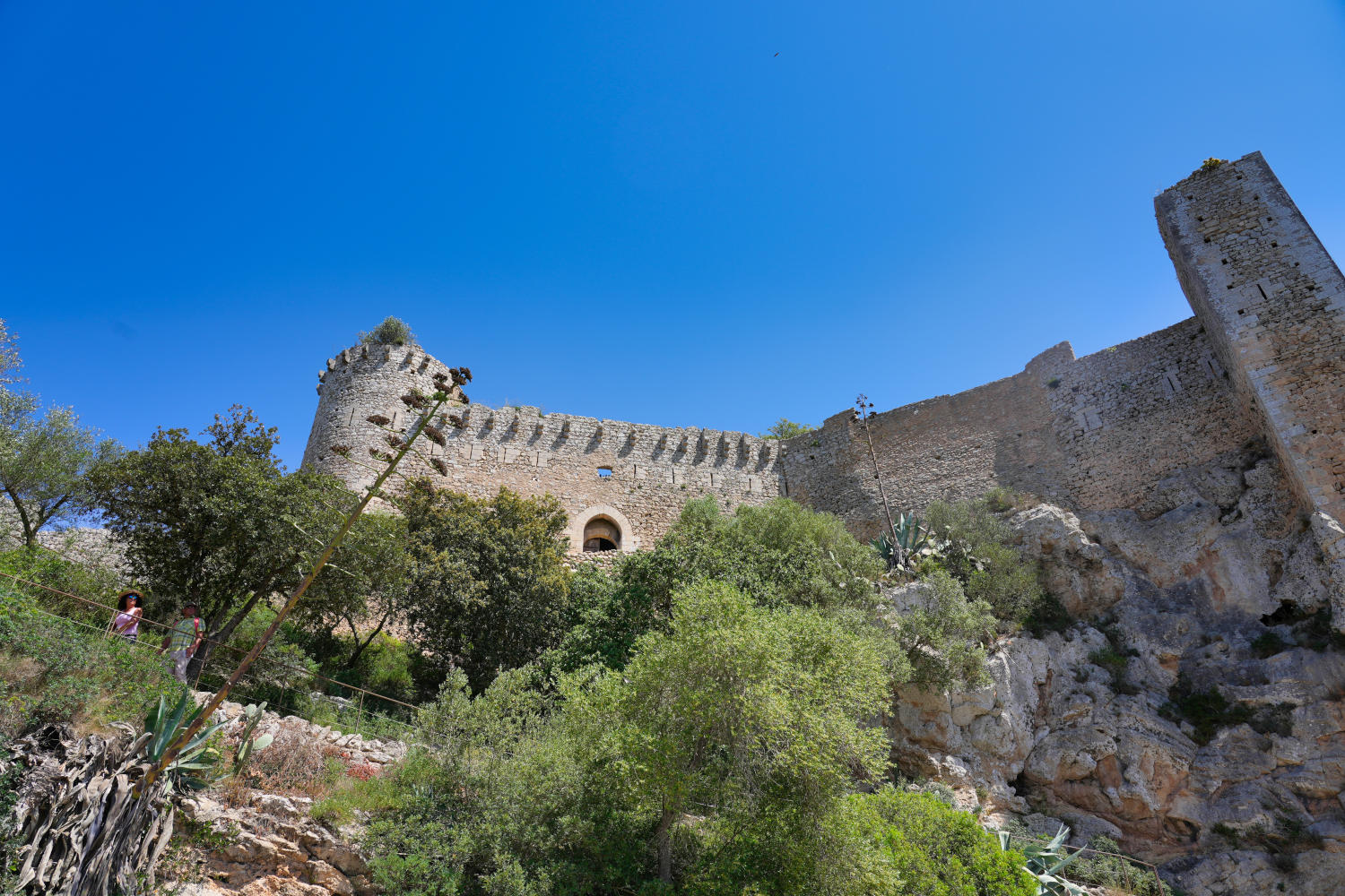 Spanien - Mallorca - Felanitx - Castell de Santueri - Mauer Aussen 1